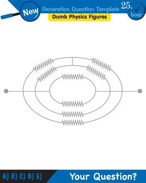 Physics, basic electric circuits, next generation question template, eps Illustrazione stock