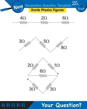 Physics, basic electric circuits, next generation question template, eps Stock Illustration