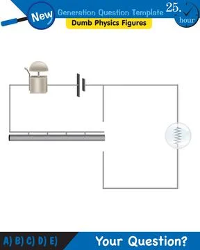 Physics, basic electric circuits, next generation question template, eps Stock Illustration