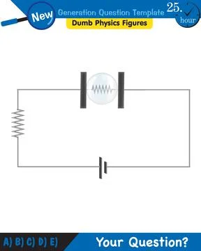 Physics, basic electric circuits, next generation question template, eps Stock Illustration