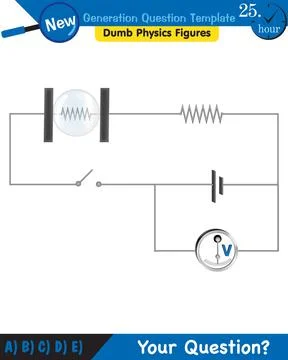 Physics, basic electric circuits, next generation question template, eps Stock Illustration