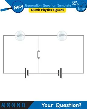 Physics, basic electric circuits, next generation question template, eps Stock Illustration