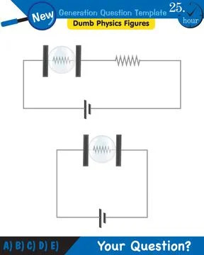 Physics, basic electric circuits, next generation question template, eps Stock Illustration