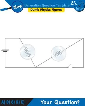 Physics, basic electric circuits, next generation question template, eps Stock Illustration