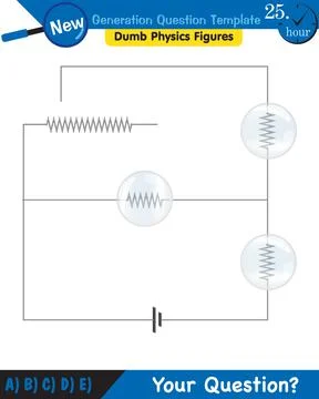 Physics, basic electric circuits, next generation question template, eps Stock Illustration