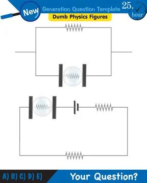 Physics, basic electric circuits, next generation question template, eps Stock Illustration