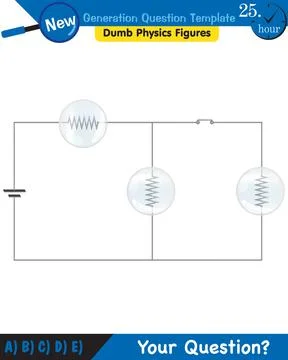 Physics, basic electric circuits, next generation question template, eps Stock Illustration