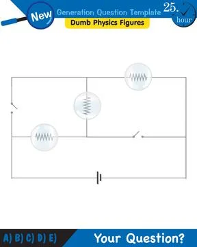 Physics, basic electric circuits, next generation question template, eps Stock Illustration