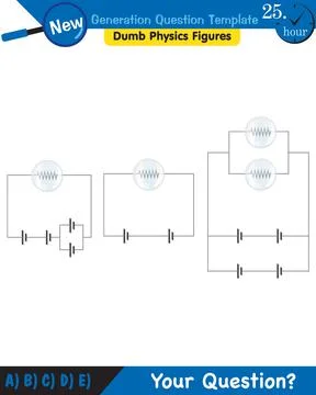 Physics, basic electric circuits, next generation question template, eps Stock Illustration