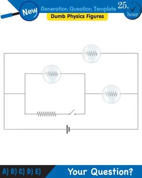 Physics, basic electric circuits, next generation question template, eps 스톡 일러스트