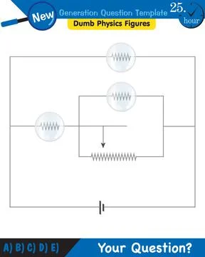 Physics, basic electric circuits, next generation question template, eps Stock Illustration