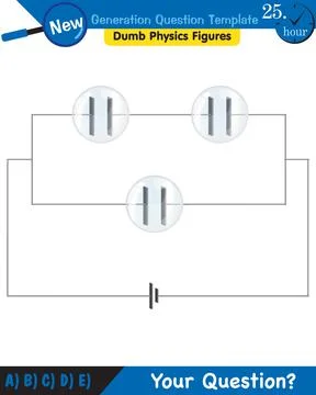 Physics, basic electric circuits, next generation question template, eps Stock Illustration