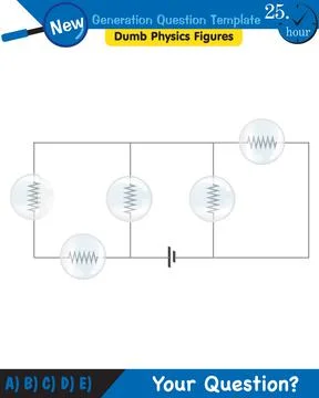 Physics, basic electric circuits, next generation question template, eps Stock Illustration