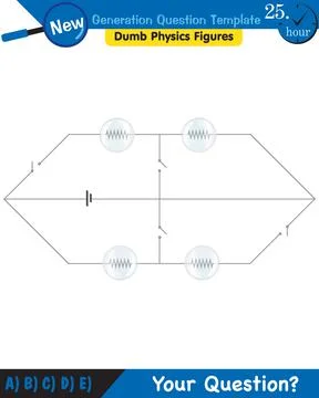 Physics, basic electric circuits, next generation question template, eps Stock Illustration