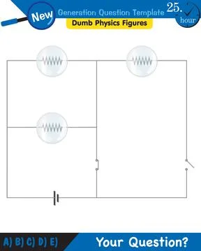 Physics, basic electric circuits, next generation question template, eps Stock Illustration