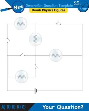 Physics, basic electric circuits, next generation question template, eps Stock Illustration