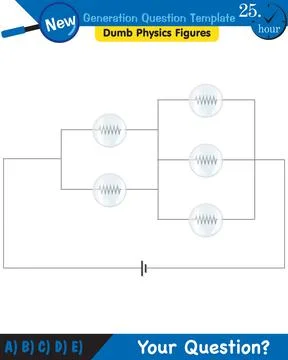 Physics, basic electric circuits, next generation question template, eps Stock Illustration