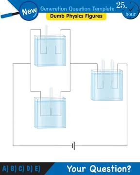 Physics, basic electric circuits, next generation question template, eps Stock Illustration