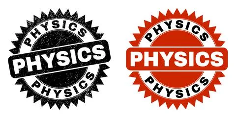 PHYSICS Black Rosette Watermark with Corroded Surface Stock Illustration