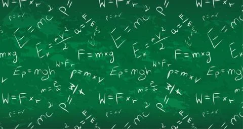 Physics blackboard seamless background beautiful banner wallpaper design illu Stock Illustration
