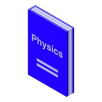 Physics book cover representing science and education in isometric view Stock Illustration