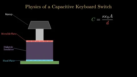 Physics of a Capacitive Keyboard Switch Stock Footage 337120791