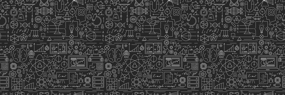 Physics Chalkboard Line Seamless Pattern Illustrazione stock