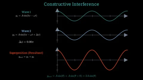 The physics of constructive and destructive interference Stock-Footage 335953378