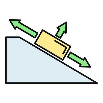 Physics diagram of forces on incline plane Stock Illustration
