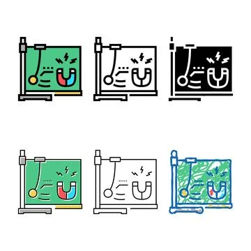 Physics edition school subject color icon vector Illustrazione stock