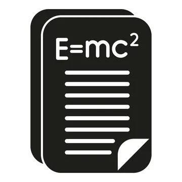 Physics emc2 formula on document paper Stock Illustration