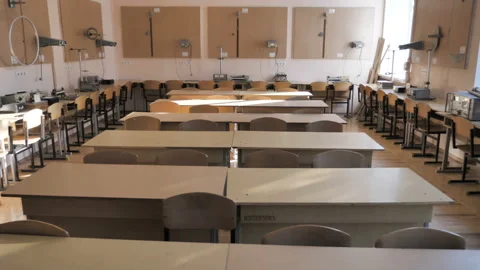 Physics Empty Classroom In A Classical High School Stock Footage 137940259