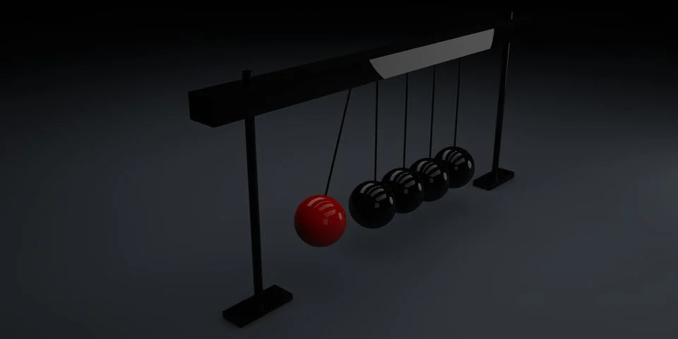 Physics experiment with conservation of energy Stock Illustration