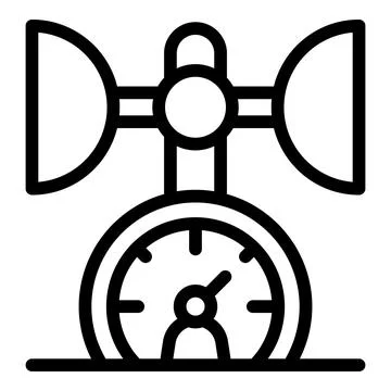 Physics experiment measuring force with newton meter icon Stock Illustration