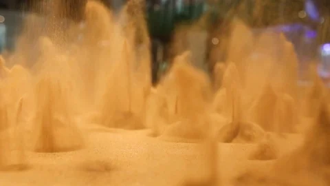 Physics experiment with sand in science museum Stock Footage 100122975