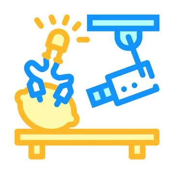 Physics experiment video lesson color icon vector illustration Stock Illustration
