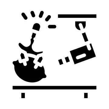 Physics experiment video lesson glyph icon vector illustration Stock Illustration