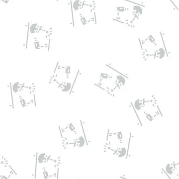 Physics experiment video lesson glyph vector seamless pattern Stock Illustration