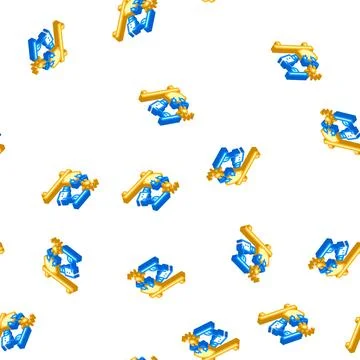 Physics experiment video lesson isometric icon seamless pattern Stock Illustration