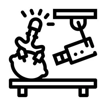 Physics experiment video lesson line icon vector illustration Stock Illustration