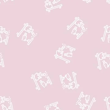 Physics experiment video lesson line vector seamless pattern Stock Illustration