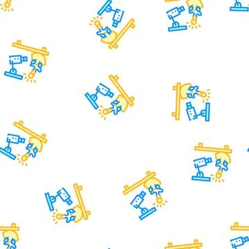 Physics experiment video lesson vector seamless pattern Stock Illustration