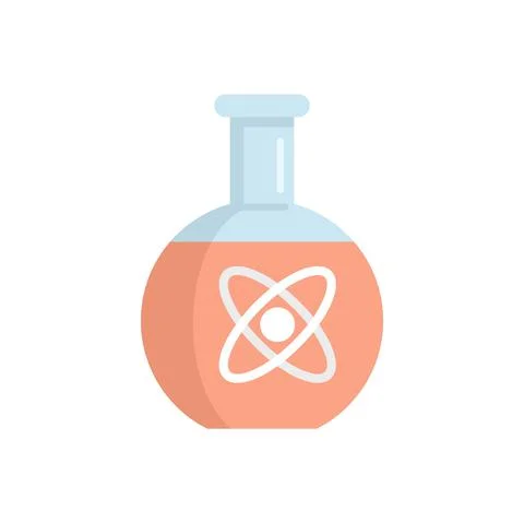 Physics flask icon flat isolated vector 스톡 일러스트