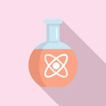 Physics flask icon, flat style Stock Illustration