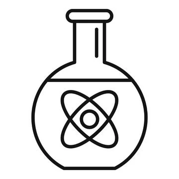 Physics flask icon, outline style Stockillustratie