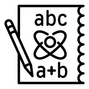 Physics formula icon, outline style Stock Illustration