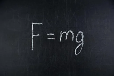 Physics formula written on black chalkboard Stock Illustration
