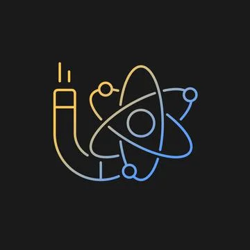 Physics gradient vector icon for dark theme Illustrazione stock