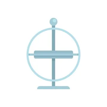 Physics gyroscope icon flat vector. Momentum accelerometer Stock Illustration