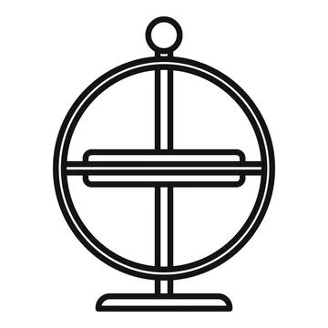 Physics gyroscope icon outline vector. Momentum accelerometer Stock Illustration